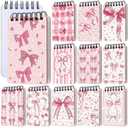 Fuyoooo 12 Pcs Pink Bow Diamond Art Notebook Kits for Adults DIY Coquette Bow Diamond Painting Notebook Gifts Valentine's Day Cover Notepad 5d Coquette Journal Art Crafts Accessories with Tools