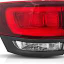 Left Driver Side Outer Tail Lights Assembly Compatible with 2014-2022 Jeep Grand Cherokee SRT Taillights Rear Brake Lamp, Replace OE#68236105AB, Black Frame