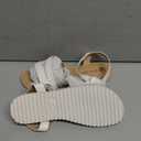Girls Sandals Strappy Open Toe Outdoor Flats with Hook and Loop Kid Summer Shoes for Girls (3 Big Kid, White)