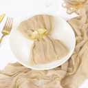 DeZerlor 100 Pack Champagne Cheesecloth Napkins Summer Cloth Napkins Set of 100 Dinner Napkins Bulk 21x21 Inches for Wedding Bridal Shower Baby Shower Parties