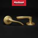 Kwikset Sedona Interior Passage Door Handle, Lever for Closet and Hallway Doors, Reversible Non-Locking Handle Lever, Satin Brass, with Microban Protection