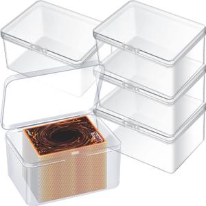 Vicenpal Playing Deck Card Storage Box Plastic Card Boxes Compatible with 100 Mtg Holder Storage Case 4.3 x 2.95 x 2.2 Inches Organizer Snap Closed Trading Games Collector(4 Pcs)