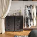 AODK Dresser for Bedroom with 4 Storage Drawers, Small Dressers Chest of Drawers Fabric Dresser with Sturdy Steel Frame, Black
