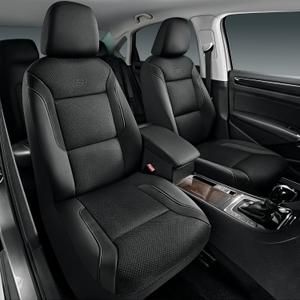 Skechers Memory Foam Leather Car Seat Covers, Air Cool Mesh Thick Seat Covers, Two Front car seat Protector, Airbag Compatible, Automotive Comfort Protection for Most Cars, Vans, Trucks, SUV (Black)