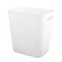 UUJOLY Plastic Small Can Wastebasket, Garbage Container Basket for Bathrooms, Laundry Room, Kitchens, Offices, Kids Rooms, Dorms, 3.5 Gallon, White