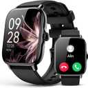 Smart Watch for Women Men- Answer/Make Call, 2025 IP68 Waterproof Fitness Step Sleep Tracker Watch with Monitor Activity Counter Smartwatch for Andriod iPhone iOS Samsung Compatible (1.91, Black)