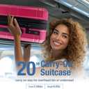 KYME Carry on Luggage,Carry On Suitcase With Wheels,20 Inch,Magenta, Expandable Carry-On 20-Inch
