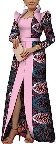African Clothing for Women Long Sleeve Dashiki Maxi Long Dresses Party Wedding Wear Fashion Lady Robe African Dresses M