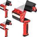 Hicarer 3 Pcs 3 Inch Packing Tape Gun Heavy Duty Tape Dispenser Non Slip Silicone Handle Portable for Shipping, Moving, Carton and Box Sealing