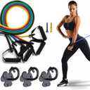 Resistance Bands for Working Out,Figure 8 Resistance Bands with Handles for Women Men Workout Wall Mount Anchors,Stretch Bands for Exercise,Resistance Training, Physical Therapy, Fitness