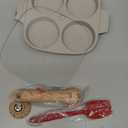 Bobikuke Egg Pan Fried Egg Pan, Egg Frying Pan with Lid Nonstick 4 Cups Pancake Pan Aluminium Alloy Cooker for Breakfast, Gas Stove & Induction Compatible (White)