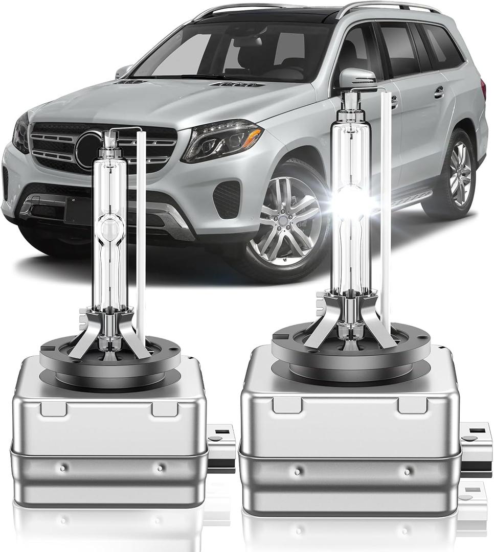 Fit for Mercedes Benz 2017-2019 GLS450 GLS550 GLS63 AMG 2008-2015 GL320 GL350 GL450 GL550 GL63 GLK350 GLK450 D1S HID Xenon Headlight Bulbs, High Low Beam Light Bulb, 6000K White, Pack of 2