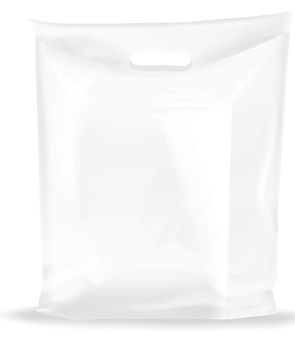 Extra Large Clear Merchandise Bags - Glossy Plastic Perfect for Retail - 100 Pack 20" x 22" x 2 mil Thick - Die Cut Handles - Ideal for Shopping, Large Packages, Toys - Color Clear - 100% Recyclable