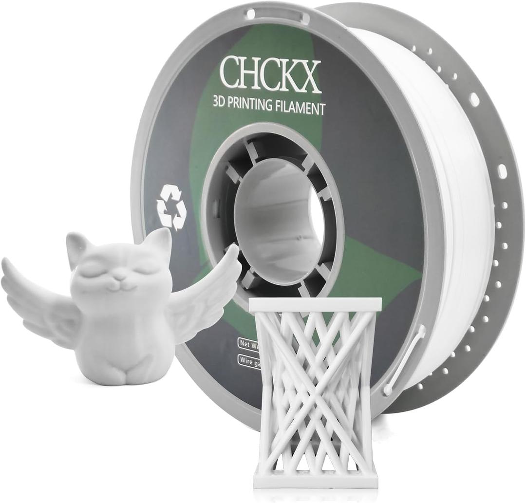 PETG 3D Printer Filament, Dimensional Accuracy +/- 0.03 mm, 1kg Spool(2.2lbs), 1.75 mm Fit for Most 3D Printers, White