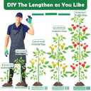 Cludoo 342PCS Garden Stakes Set with 100 Sets Fiberglass Plant Stakes Sticks Supports and Accessories, DIY 4ft 5ft 6ft 7ft Tomato Stakes for Tomato, Vegetables, Pepper, Indoor Outdoor Spring Plants