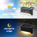 APONUO Solar Step Deck Fence Lights, Outdoor Waterproof Led, 1.77x3.14x1.73in, Black, Warm White, 16 Pcs, Path, Light, for Patio, Stairs, Garden Pathway, Step and Fences