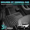T TGBROS Floor Mats for Ford Bronco Sport 2021–2026 All-Weather Black Car Floor Liners Custom Fit 2 Rows Full Set Durable & Easy to Clean