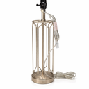 Modern Metal Cage Table Lamp Base, Brushed Nickel Finish, Standard E26 Socket, Clear Cord