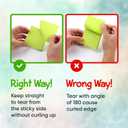 2 x Lined Sticky Notes 3x3 Pack of 8, Bright Colored Super Self Sticky Pads - 60 Sheets/Pad - Easy to Post for School, Office Supplies, Desk Accessories