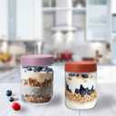 Artcochan Overnight Oats Containers with Lids 16 oz Glass Jars 6 Pack Glass Mason Jars with Airtight Lids, Perfect for Oats, Yogurt, Chia Pudding, Snack