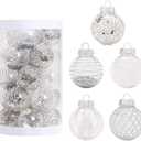 25Pcs Christmas Ornaments Sets 2.36 Christmas Ball Ornaments Christmas Tree Ornaments Shatterproof Xmas Balls Bulbs for Holiday Wedding Party Christmas Tree DecorationSilvery White