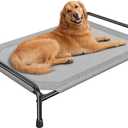 Dog Bed, Raised Dog Bed for Large Dogs, Durable and Washable Pet Cot, Indoor & Outdoor Elevated Pet Hammock Beds, Grey