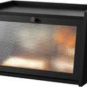 Large Farmhouse Bread Box with Window, Bread Storage Container for Kitchen Countertop, Black