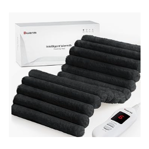 Bwarm Electric Heating Pads for Cramps Shoulder Knee Heated Pad for Back Neck Hot Pad for Arms and Legs Fast Heating with 6 Heating Levels 2 Hours Auto-Off Christmas Gifts for Women (Black, 12''24'')