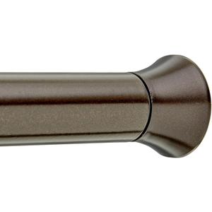Amazon Basics No Drill Spring Tension Curtain Rod, Adjustable 54-90" Width, Bronze, Classic Finial