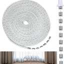 Curtain Weighted Tape,Drapery Weight Rope Leaded Weighted Drapery Tape Weighted Lead Rope Increase Drapery Weights for Outdoor Indoor Curtain DIY Length Curtain Accessories (10 Yard)