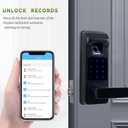 Smart Door Lock, Heavy Duty 5 in 1 Keyless Entry Door Lock, Full App Control Digital Keypad Lock, Reversible Handle with Fingerprints and Passcodes for Family/Office/Apartment (Black)