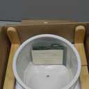 La Jolie Maison White Planter with Wood Stand, 9 Inch Ceramic Planter for Indoor Plants, Large Modern Planter Pots with Drainage Hole