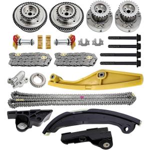 90738S Engine Timing Chain Kit With VVT Cam Phaser Fit For Ford F-150 Taurus Edge Expedition Explorer & Fit For Lincoln MKX Mark Nautilus 3.5/3.7L DOHC AT4Z6C525B