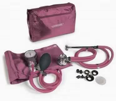 Professional Blood Pressure and Stethoscope Kit, Pink, 100-040P