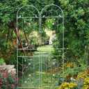 Sungmor Large Metal Garden Trellises for Climbing Plants - 82.5 Inch Tall & 2PC Green Pack - Beautiful Retro Style Metal Fence Trellis - Gardening Vines Plant Support for Flower Rose Climbing