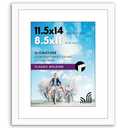 Americanflat 11.5x14 Picture Frame with Shatter-Resistant Glass - Use as 8.5x11 Frame with Mat or Display 11.5x14 Photo Without Mat - Signature Collection - Picture Frames for Wall Display - White