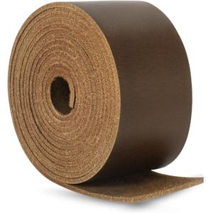 Jack&Chris 72.5 Inches Long Leather Straps for Crafts, 1.5 Inch Wide Leather Strips, Full Grain Leathers for Handmade Arts & Craft Projects, Ropes, Stamps, Dark Brown