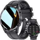 Men Smart Watch for Android iOS, Bluetooth Calls Voice Chat with Heart Rate/Sleep Monitor Fitness Tracker, 1.3" Full Touch Screen IP67 Waterproof Stainless Steel Activity Tracker for Men