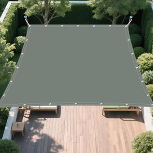 Waterproof Sun Shade Sail 6.5' x 10' Rectangle UV Block Shade Fabric Sun Shade Cloth Privacy Screen with Grommets for Backyard Yard Deck Patio Garden Outdoor Activities, Dark Grey