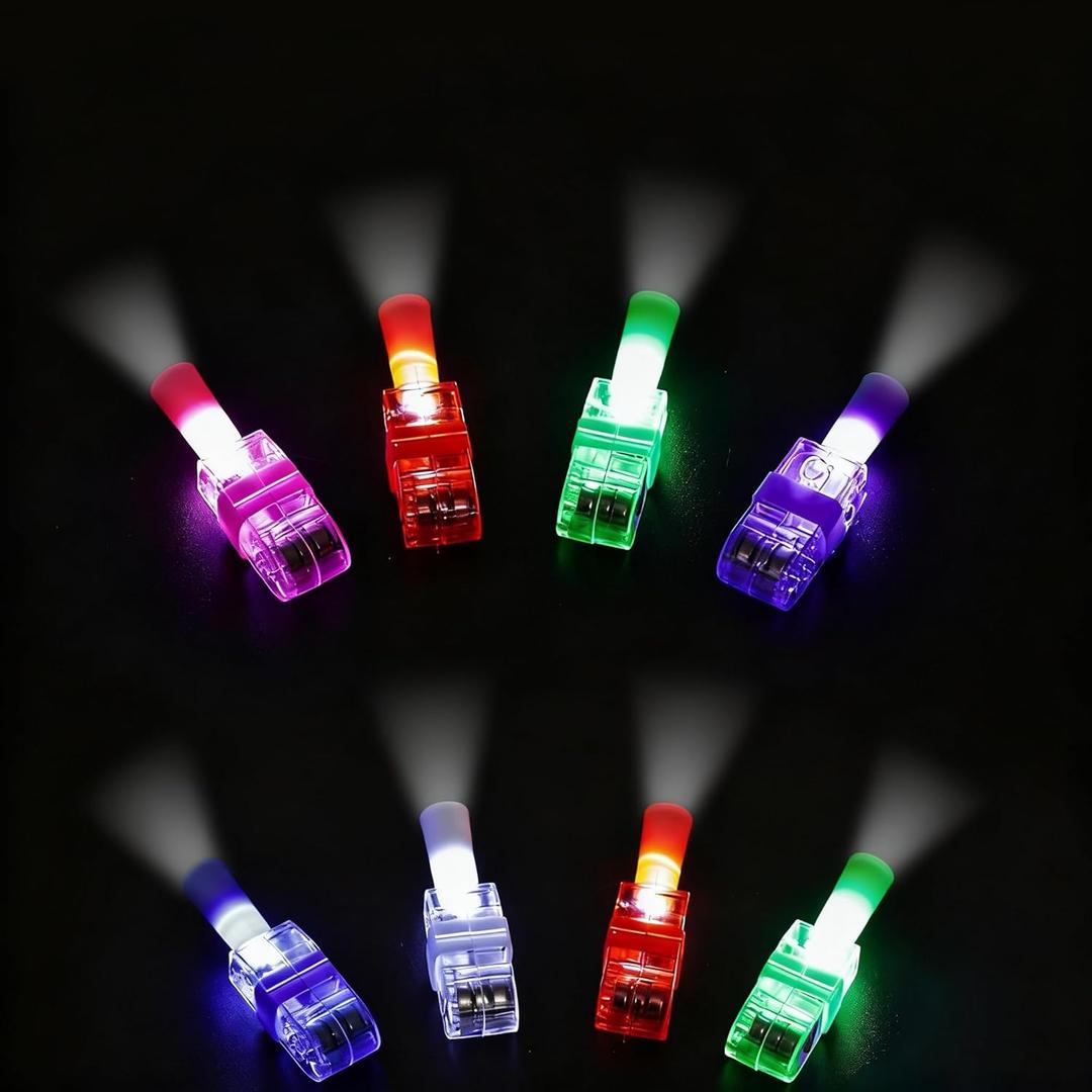 LovesTown 24PCS LED Light up Finger Lights, Kids Flashlight Glow in The Dark Party Supplies for Birthday Party Decorations Treat Bags Stuffers Classroom Prizes