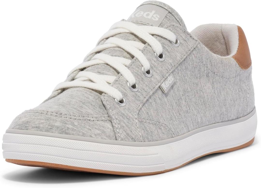 Keds Center 3 Lace Up, Sneaker Womens, Grey Jersey, 8 Medium