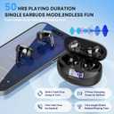Wireless Earbuds, Bluetooth 5.4 Headphones HiFi Stereo 50H Playback LED Digital Display Ear Buds with ENC Noise Canceling Headset, IPX7 Waterproof Earphones for Running/Workout (Black)