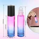 Acrux7 50 PCS 10ml Roller Bottles for Essential Oils, Gradient Color Glass Roll on Perfume Bottle Refillable Empty Perfume Roller Bottles with Stainless Steel Ball for Travel, Essential Oils