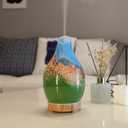 INRORANS Vase Aroma Essential Oil Diffuser 160ml Art Glass Ultrasonic Cool Mist Scent Aroma Diffuser, Intermittent with Auto Shut-Off Timer Setting &7 Colors Night Light for Home-Ends of The Earth