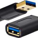 Tan QY USB 3.0 Extension Cable 1.5Ft, USB 3.0 High Speed Extender Cord Type A Male to A Female for PlayStation, Xbox, USB Flash Drive, Hard Drive, Card Reader,Scanner,Printer,Keyboard (1.5Ft-2Pack)