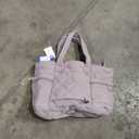 Prite Quilted Tote Bag for Women, Lightweight Puffer Tote with Zipper, Travel Work Nurse Gym Bag