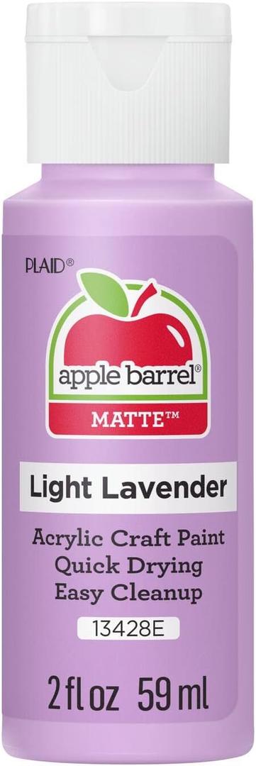 Apple Barrel Acrylic Paint, Light Lavender 2 fl oz Classic, Easy To Apply DIY Arts And Crafts, Art Supplies With A Matte Finish