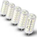 Heifymi AC/DC 12-24V 5W G6.35 LED Bulb Daylight White 6000K G6.35/GY6.35 Bi-Pin Base JC Type LED 50W Halogen Replacement Bulb for Pendant Puck Closet Accent Landscape Lights, Non-Dimmable, 5 Pack