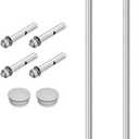 Uxcell 2 Set Ceiling Mount Curtain Rod Bracket, Fit 32mm/1.26inch Pipe Length 500mm/19.69inch Stainless Steel Curtain Rod Hooks Hangers for Walls Wardrobe Pipe Curtain Pipe, Silver