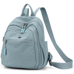 Mini Backpack Purse for Women Lightweight Nylon Casual Bag Small Daypacks for Work Travel (B Light Blue)